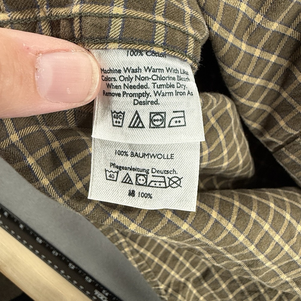 Eddie Bauer Long Sleeve Button Up Shirt 3XLT Brown Plaid Wrinkle Free‎ Relaxed - Picture 5 of 5